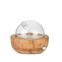 Waterless Essential Oil Aroma Diffuser, Bamboo Base and Glass Essential Oil Nebulizer for Home