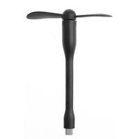 NNDA CO Type C USB-C Flexible Mini Cool TPE Fan For Samsung S8 LG G6 Oneplus 2 3T Xiaomi 4c 5 5s Mi5 Mi5s MI4C Huawei P9 P10 Macbook With Type C Interface,TPE + Metal, 1PC (Black)