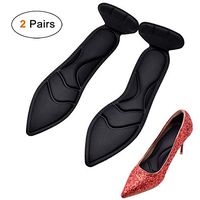 Viewm Women High Heel Cushion Inserts Soft Sponge Slip Pads DIY Heel Cushion, 2 Pairs, Black Pointed