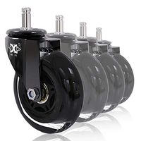 XuBa 3 Inches 360 Degree Rotation Pu Swivel Caster Wheel Universal Wheel for Computer Chair Furniture Skating Swivel Chair 3-Inch Circlip Galvanized