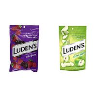Luden's Wild Berry Cough Throat Drops | Pectin Lozenge/Oral Demulcent | 30-Count per Pack | 1-Pack and Luden’s Cough Drops, Green Apple, 25 Drops