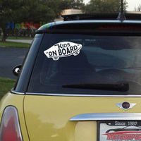 Kids On Board Baby on Board Vinyl Sticker Decal Warning Funny Motorcycle Decorating For Car Window Glass Truck Bumper Camping Laptop (5.5" " inches)