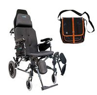 Karman MVP502TP 20" X 18" seat Lightweight Ergonomic Reclining Transport Wheelchair | Free Black Medical Utility Bag with Trim!