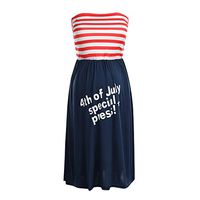 Clearance!Women's Sleeveless Pregnancy Dress - Maternity Chest Wrap Stripe 4th of July Comfortable Dress