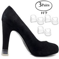 Heel Hunks Clear-Glass H7 17mm 3-Pairs Heel Protectors Replacement Tip Caps for High Heel Shoes and Stiletto - Anti-Slip and for Grass - (Pack of 3)
