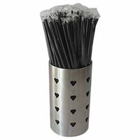 ACTLATI 100PCS Flexible Disposable Black Long Drinking Straws Bar Coffee House Restaurant Cocktail Decor