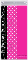 Flexicore Packaging Hot Pink Gift Wrap Tissue Paper | Size: 15 Inch X 20 Inch | Count: 20 Sheets | Color: Solid Hot Pink & Polka Dot