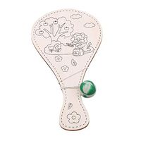 YouCY Sea Little Lion Monkey Flowers Puppy Home DIY Painting Racket Paddle Ball Game Wooden Kid's Art Painting Board with Ball and Blank Patterns,Little Lion