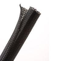 Hellermann Tyton 170-03037 Split Wrap Braided Sleeving, 0.25" ID, PET, Black, 100ft Reel