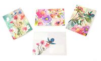 Punch Studio (14529) Hummingbird Paradise Blank Glitter Note Cards in Tri-Fold Vinyl Sleeve, 15 ct (5 ea of 3 designs)