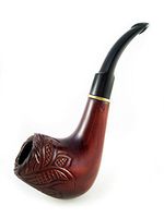 Pear Wood Fashion Handcrafted Tobacco Smoking Pipe *Vine* Lady Designed + Pouch (Standard)
