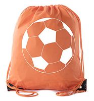 Soccer Party Favors | Soccer Drawstring Backpacks for Birthday Parties, Team events, and much more! - 10PK Orange CA2500SOCCER S1