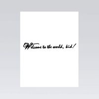 Quiplip Black and White Greetings New Baby Card, 4.25"x5.5",