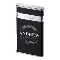 Personalized Groomsmen Caseti Flaco Ultra-Thin Torch Flame Cigar Lighter