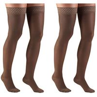 Truform Compression 20-30 mmHg Sheer Thigh High Stockings Taupe, Large, 2 Count