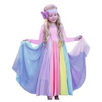 Driuankeji Baby Girls Rainbow Maxi Dress Toddler Girls Princess Sleeveless Pageant Gown Fall Casual Dresses