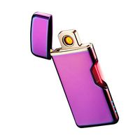 SunTime Lighters USB Lighter Electric Reachargeable Flameless Windproof Slim Cigarette Portable Double Side Coil Mini Lighters (Rainbow)