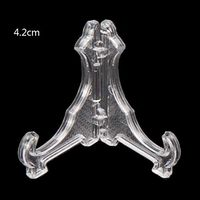 RUZYY 10Pieces Clear Plastic Easels Plate Holders Display Dish Picture Frame Photo Holder - A