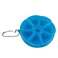 Polytree 7 Day Weekly Round Pill Box Supplement Case for Pocket or Purse Travel Medication Carry Case - Daily Vitamin Organizer Box