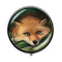 Beautiful Cute Fox Pill Box - Charm Pill Box - Glass Candy Box Animal Fox Image Charms Jewelry Gift Glass Art Photo Jewelry Gift