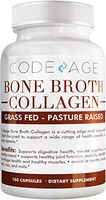 Codeage Organic Bone Broth Collagen Capsules w. Turmeric + Ashwagandha - Grass Fed Bovine & Organic Chicken Bone Broth Collagen Type I II III for Hair Skin Nails Bones Joints & Gut Support - 180 Pills
