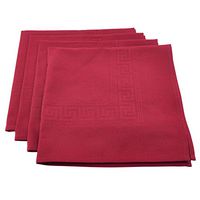 SARO LIFESTYLE DM002.CB21S Greek Key Collection Damask Napkin (Set Of 4), 21", Cranberry