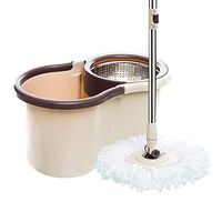 360° Spinning Magic Spin Mop Bucket Cleaning Kit, Length Adjustable Handle Floor Scrubber