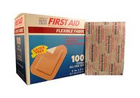 Flexible Fabric Bandages, Latex-Free Extra Wide Bandage, 2x3 Inch, 100 Pack