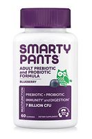 SmartyPants Adult Probiotic Formula Daily Gummy Vitamin; Immunity Boosting Probiotics & Prebiotics; Vegan, Gluten Free Digestive Support*; 7 billion CFU, Blueberry Flavor, 60 Count (30 Day Supply)