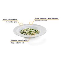 Libbey Intuitive Diningware Donna Senior Special Deep Rim Adaptive Bowls, 9-inch, White, Set of 2