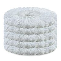 Amaou 5 Pack Microfiber Mop Heads Replacement Round Refill for 360 Spin Mop White Universal Standard Size 6.3 inch