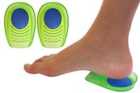 Gel + Memory Foam Shock Absorbing Heel Cups for Kid's with Sensitive Heels, Heel Spurs, Plantar Fasciitis, or Ankle Pain (Kid's Size 3-7) 2 Pairs, 4 Single Heelcups (Kids Size 3-7)