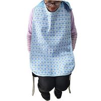 ZHOUHUAW 5 Pack Elderly Care Bib, Reusable Clothing Protector for Eating, Waterproof, Patient Care Bibs