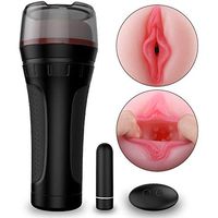Deluxe 2 in 1 Real Pussy Male Air-Sucking Toys for Him Electronic Therapeutic Sexy Underwear Toys for Men Blów Up Dòll Adult Toy Realistic Texture Dual Tight Tunnels Silicone Tor-so Gift Tshirt