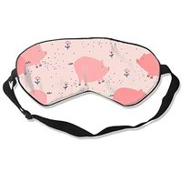 Lightweight Comfortable Eye Mask - Natural Silk Sleep Mask Block Out Light - Adjustable Eyeshade Blindfold for Night Sleeping/Travel/Nap - Pink Cute Lazy Pig Eye Cover