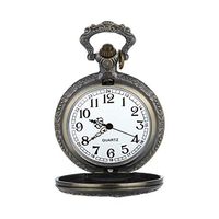 Mens Watches,Fxbar Retro Father Quartz Roman Numerals Pocket Watch Necklace Mens Watches Dress Watch(A)