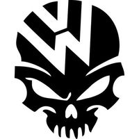 Volkswagon Skull - Vinyl 5.5" (Color: Black) Decal Laptop Tablet Skateboard car Windows Stickers