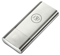 Personalized Visol Toledo Brushed Stainless Steel 2 Finger Cigar Case - Free Engraving (Roman Monogram)