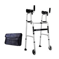 Height Adjustable Folding Standard Walkers, Lightweight Adult Walkers for Seniors, Portable Medical Trigger Release Handicap Medical Walkers,Wheel