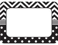 Teacher Created Resources 5548 Black and White Chevron and Dots Name Tags