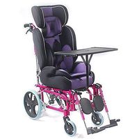 HSRG Child Lightweight Aluminum Transport Wheelchair, Standard Reclining Wheelchair with Tray for Kids, Teens