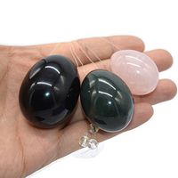 Drilled Jade Yoni Eggs for Women, 3pcs Multiple Sizes and Material Jade Eggs of Black Obsidian,Nephrite Jade and Rose Quartz, Massage Stone for Kegel Exercise