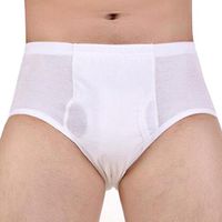 Jinon 3Pcs/Set Men's White Classic Incontinence Briefs Regular Absorbency Washable Reusable Incontinence Briefs 2XL (Waist 94-110cm)