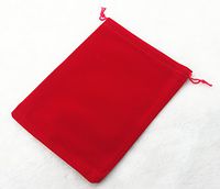 Pack of 10 Velvet Gift Bags Drawstring Jewelry Pouches Candy Bags Wedding Favors (9" x 7", red)