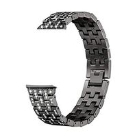 Lyperkin Compatible with Fitbit Versa,Fashion Classic Luxury Alloy Crystal Stainless Steel Strap Watchband Strap Bracelet Bands Wristband Replacement Band Strap Comaptible with Fitbit Versa.