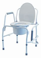 MediChoice Adjustable Drop Arm Bedside Commode with Pail & Cover/Splash Shield, 300 lb. Weight Capacity (1 Each)