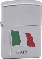 Zippo Personalized Message Engraved Customized Gift for Him for Her Italy Flag Indoor Outdoor Windproof Lighter