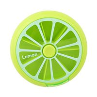 UNKE Cute Fruit Style Portable Rotating 7 Day Weekly Pill Organizer Travel Medicine Tablet Holder Storage Case Box Dispenser
