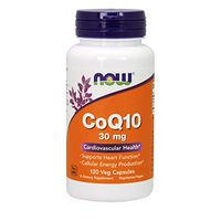 NOW Supplements, CoQ10 30 mg, Pharmaceutical Grade, All-Trans Form produced by Fermentation, 120 Veg Capsules