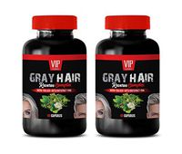 Anti Gray Hair for Men - Gray Hair Reverse Complex - Natural Solution - Powerful Results - zinc Supplement - 2 Bottles (120 Capsules)